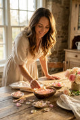 Load image into Gallery viewer, Fresh Rose Candle in Hand-carved Bowl | Organic Soy Candle