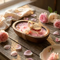 Load image into Gallery viewer, Fresh Rose Candle in Hand-carved Bowl | Organic Soy Candle