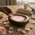 Load image into Gallery viewer, Fresh Rose Candle in Hand-carved Bowl | Organic Soy Candle Luxxe Candles