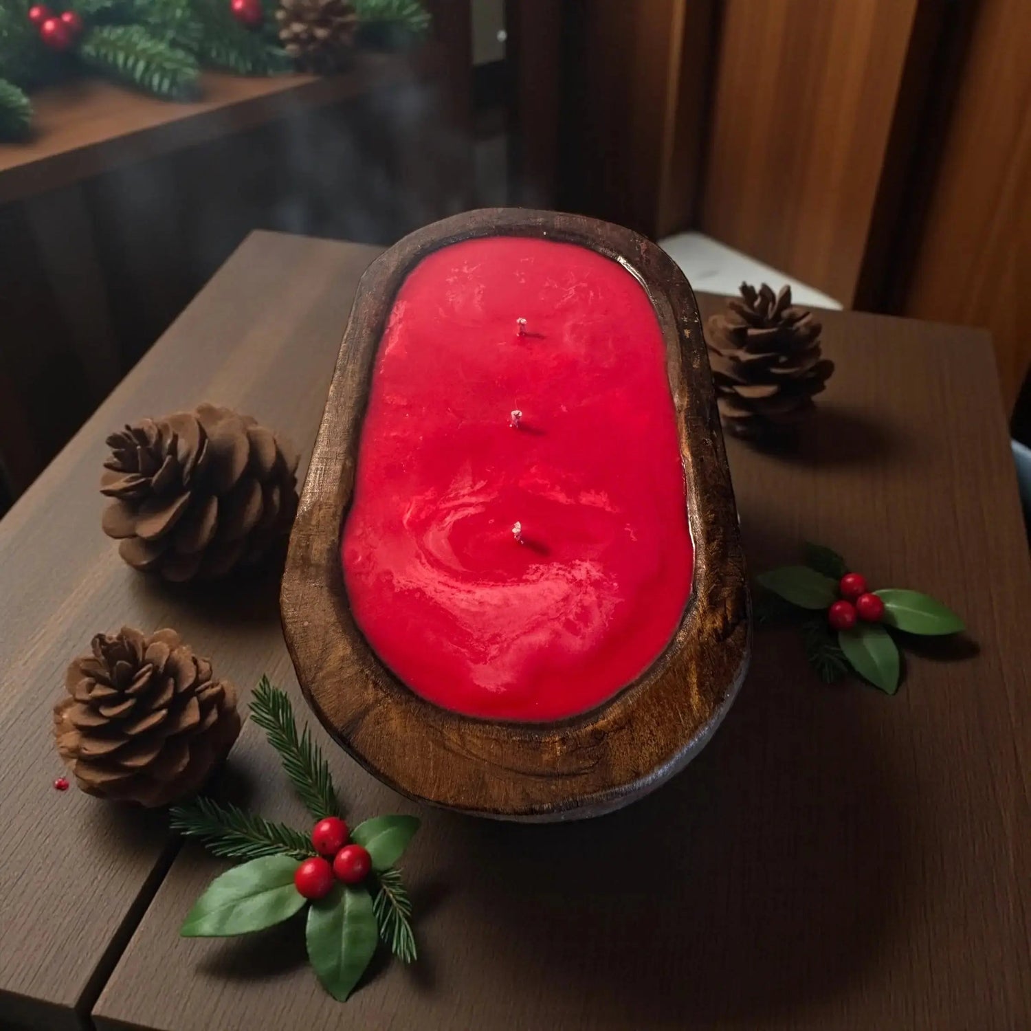 Rustic-Wood-Bowl-Candles Luxxe Candles