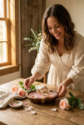 Load image into Gallery viewer, Fresh Rose Candle in Hand-carved Bowl | Organic Soy Candle
