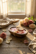 Load image into Gallery viewer, Fresh Rose Candle in Hand-carved Bowl | Organic Soy Candle
