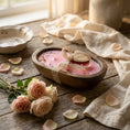 Load image into Gallery viewer, Fresh Rose Candle in Hand-carved Bowl | Organic Soy Candle
