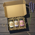 Load image into Gallery viewer, Top Scents Soy Candle Gift Box | Fresh Rose, Lavender Fields & Warm Vanilla
