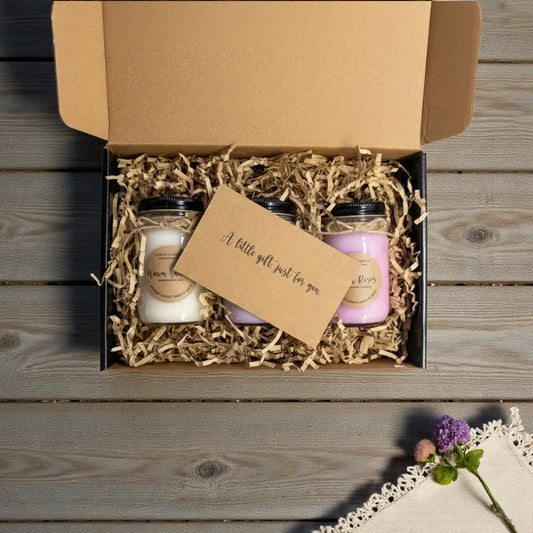 Top Scents Soy Candle Gift Box | Fresh Rose, Lavender Fields & Warm Vanilla