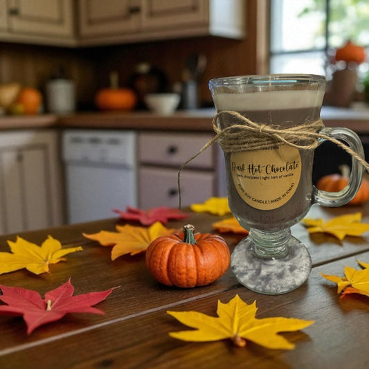 Dark Hot Chocolate Candle in a Mug | Organic Soy Candle