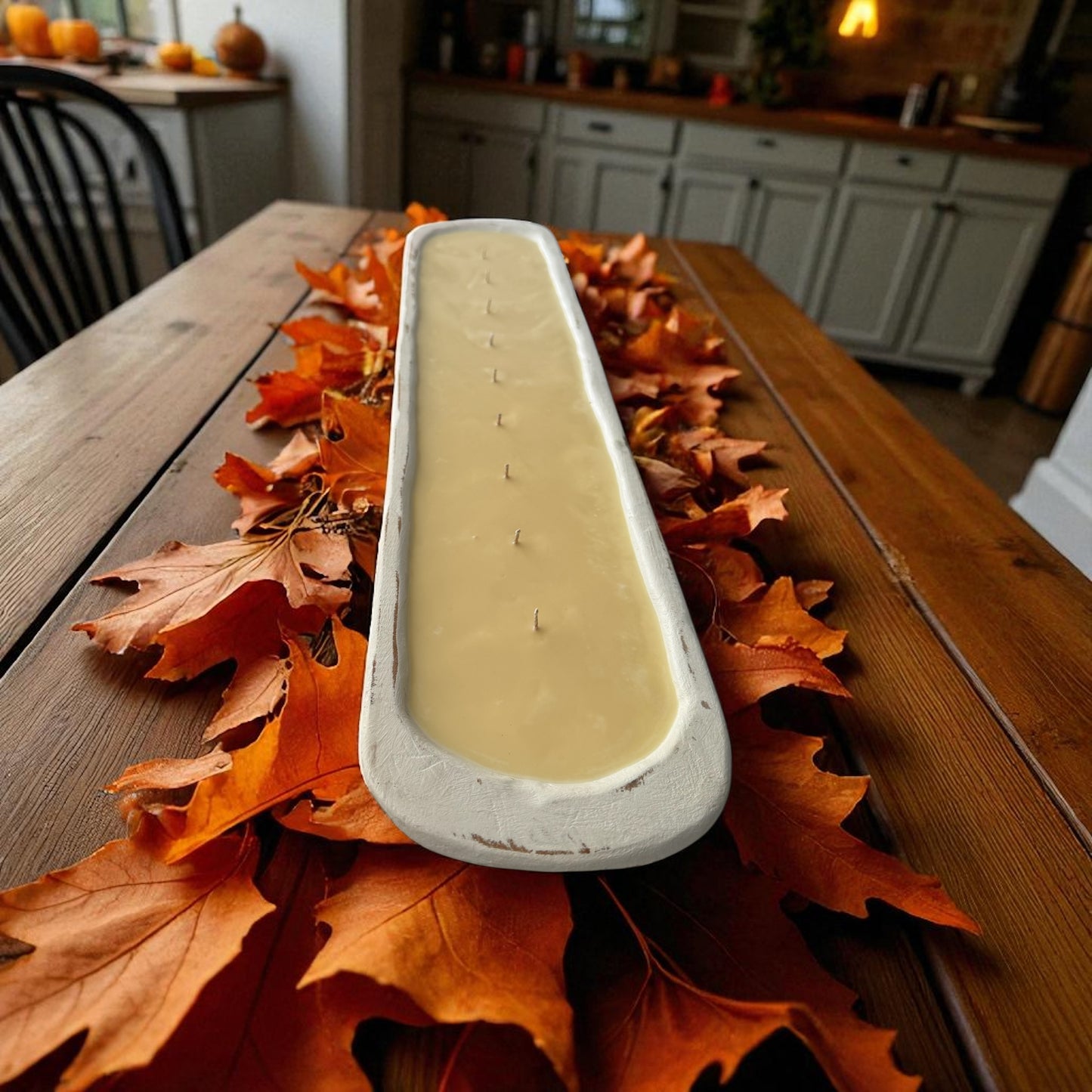 Pumpkin Spice Candle for Fall in Hand-Carved Bowl | Organic Soy Candle