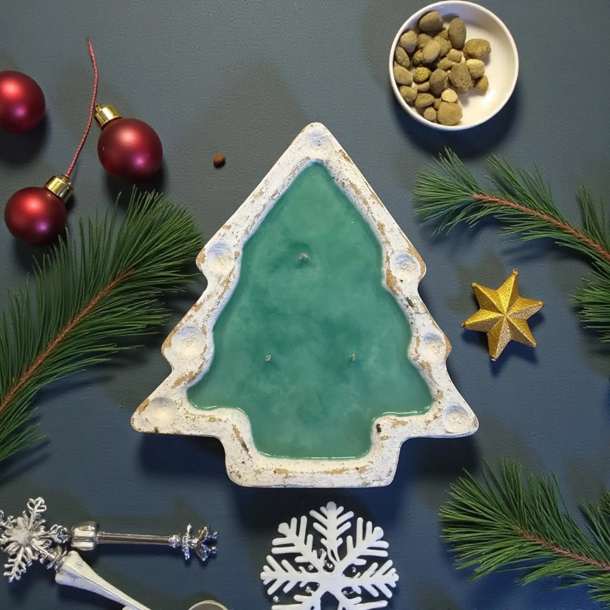 Christmas Tree Candle in Farmhouse Ceramic Bowl Luxxe Candles