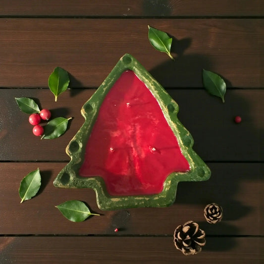 Christmas Tree Candle in Farmhouse Ceramic Bowl Luxxe Candles