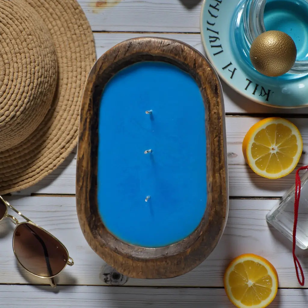 Summer Breeze Wooden Bowl Candle | Organic Soy Wax | Hand-Poured Luxxe Candles